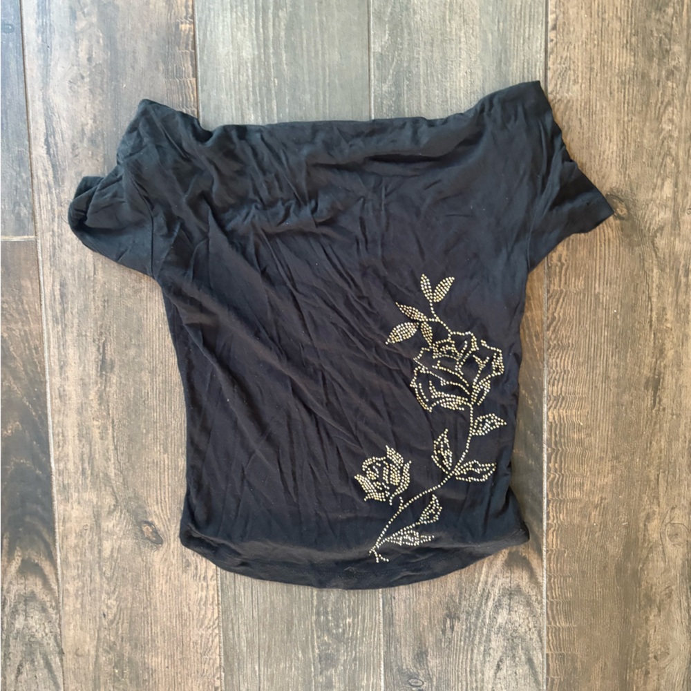 Silence + Noise Black Crop Top